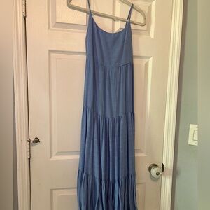 Haute Hippie Blue Tiered Maxi Dress Resort Wear